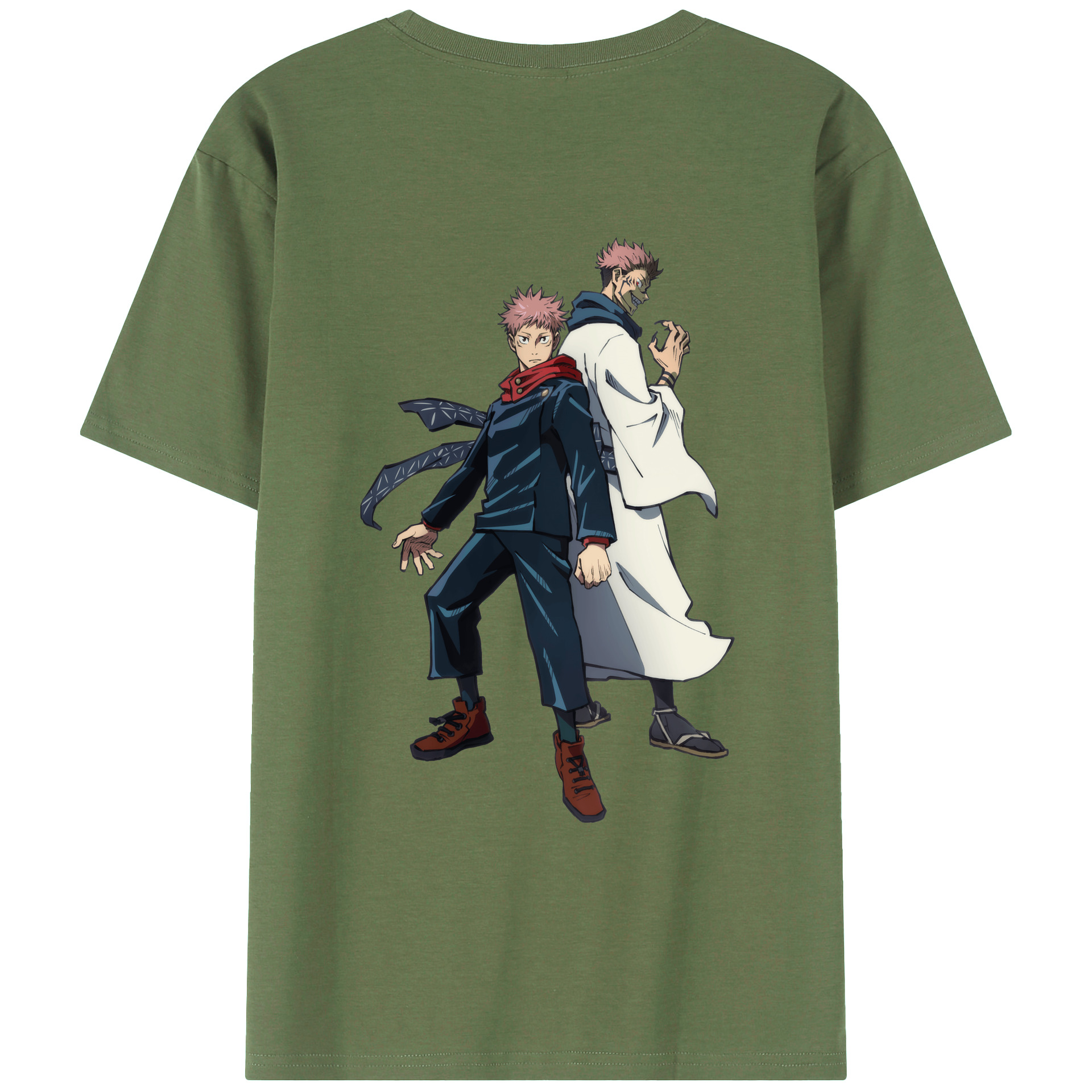（画像用） 呪術廻戦 Jujutsu Kaisen 綿100％ メンズ半袖Tシャツ（バックプリント） 通気性